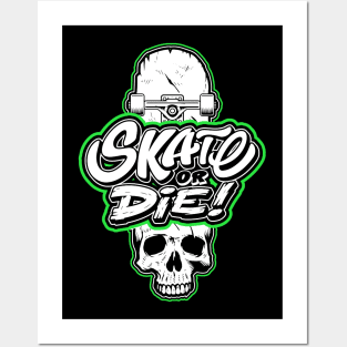 Skateboarder Skull Posters and Art